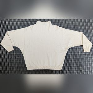 XL Cream White Sweater W/Ribbed Hem and Cuffs Devotion by Cyrus